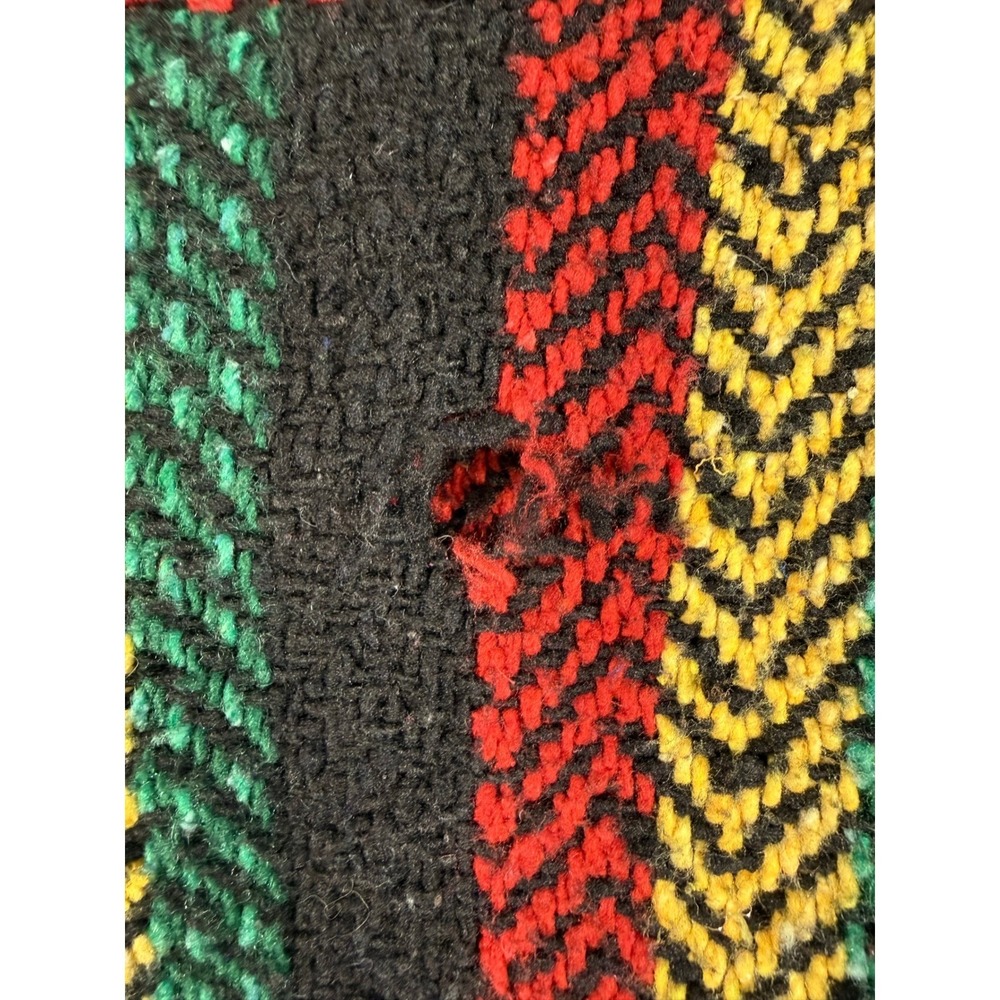 VTG Earth Ragz Baja Hoodie Pullover Large L Rasta Striped Mexican Baja Hoodie - Picture 4 of 10